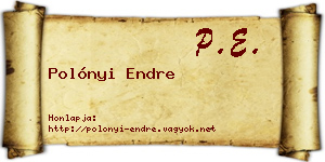 Polónyi Endre névjegykártya